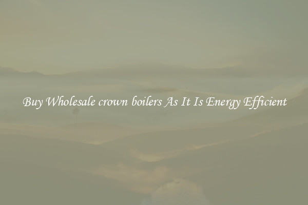 Buy Wholesale crown boilers As It Is Energy Efficient