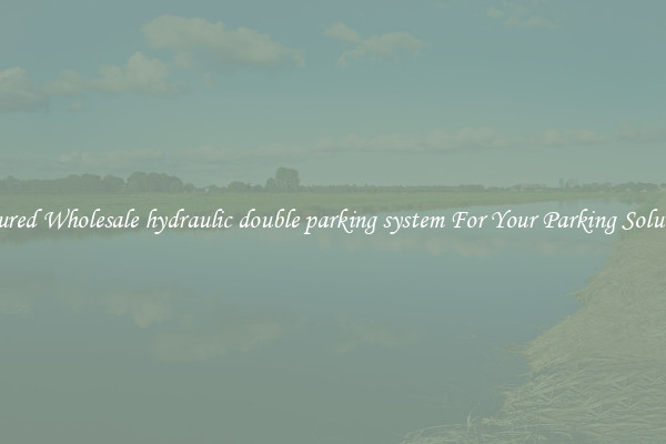 Featured Wholesale hydraulic double parking system For Your Parking Solutions 