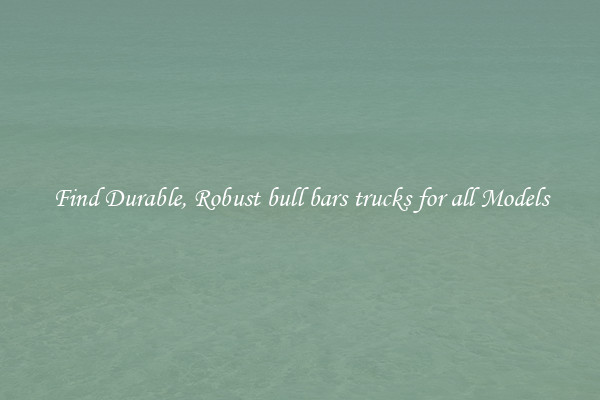 Find Durable, Robust bull bars trucks for all Models