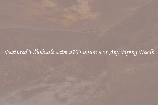 Featured Wholesale astm a105 union For Any Piping Needs