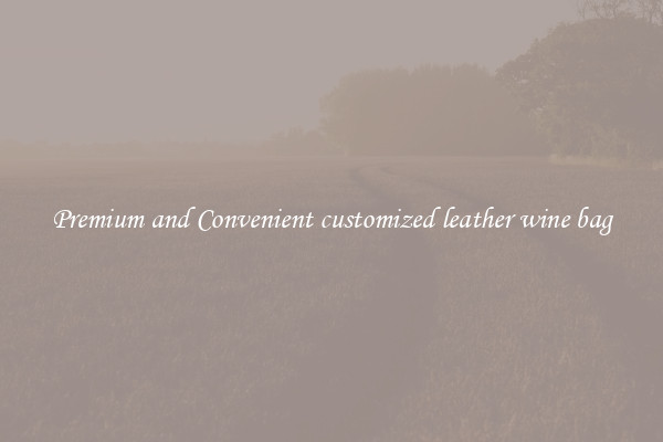 Premium and Convenient customized leather wine bag