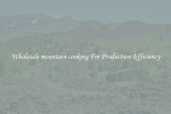 Wholesale mountain cooking For Production Efficiency