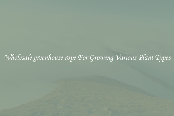 Wholesale greenhouse rope For Growing Various Plant Types
