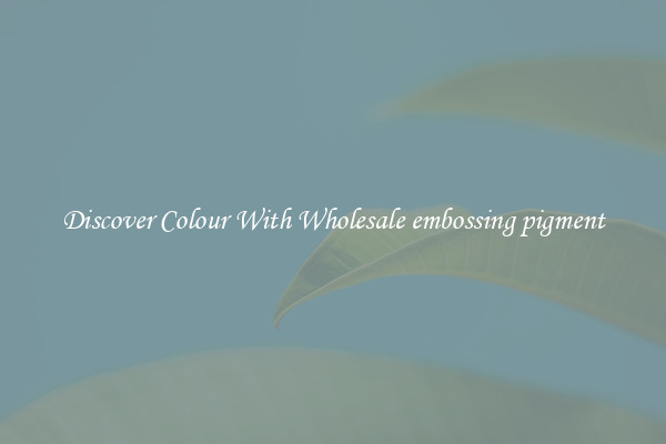 Discover Colour With Wholesale embossing pigment