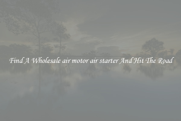 Find A Wholesale air motor air starter And Hit The Road