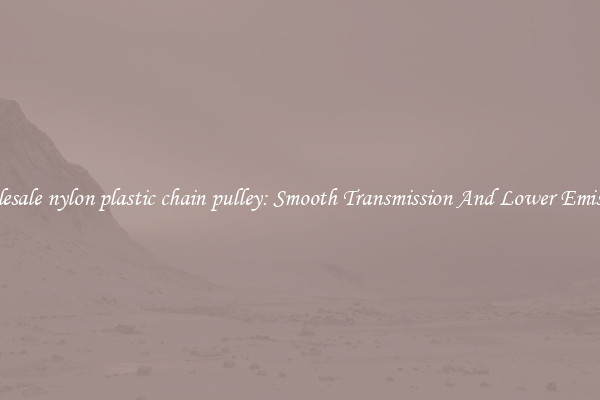 Wholesale nylon plastic chain pulley: Smooth Transmission And Lower Emissions