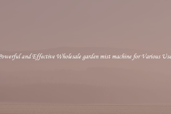 Powerful and Effective Wholesale garden mist machine for Various Uses