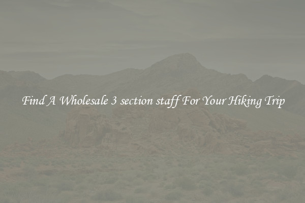 Find A Wholesale 3 section staff For Your Hiking Trip