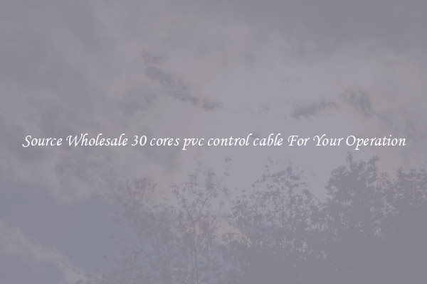 Source Wholesale 30 cores pvc control cable For Your Operation