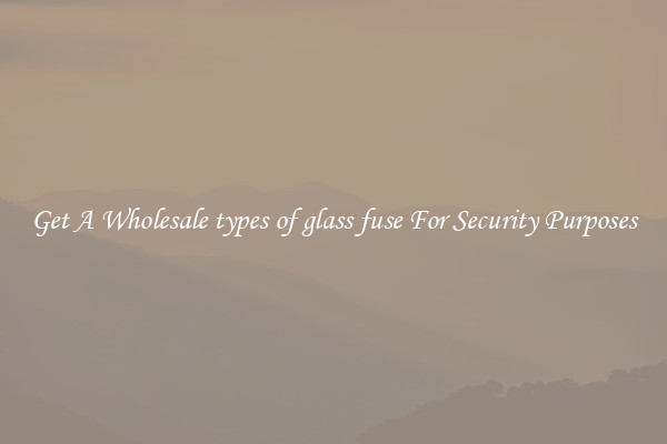 Get A Wholesale types of glass fuse For Security Purposes